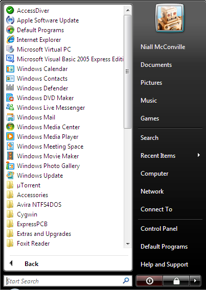 Vista Start Menu