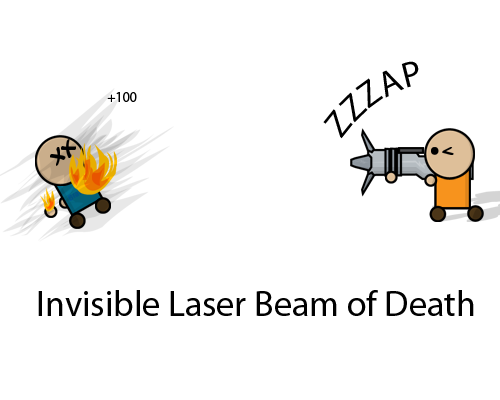 Invisible laser beam of death.