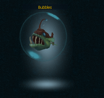 Bubbles the fishing pet