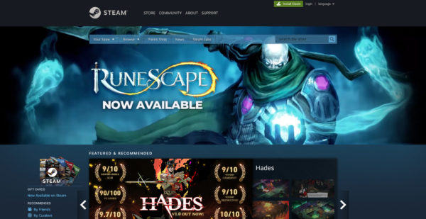 RuneScape Steam Store Front